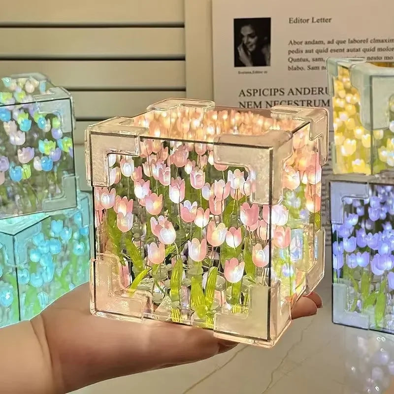 Lámpara cubo de tulipanes (kit para montar)