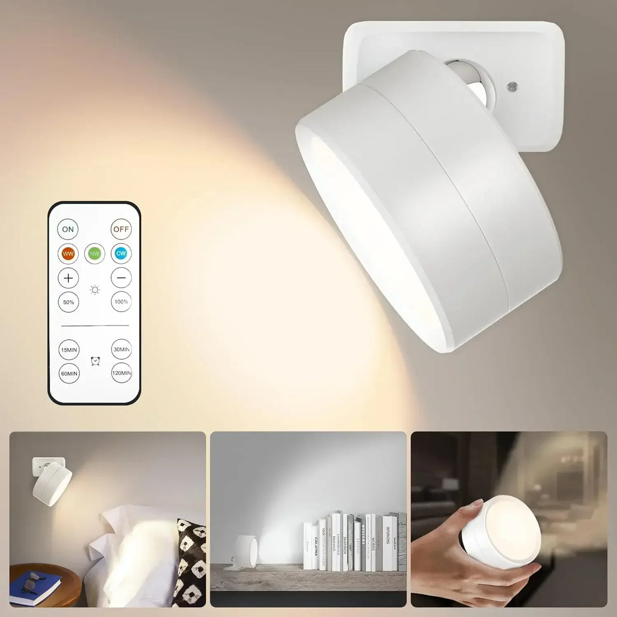 Aplique de pared magnético recargable
