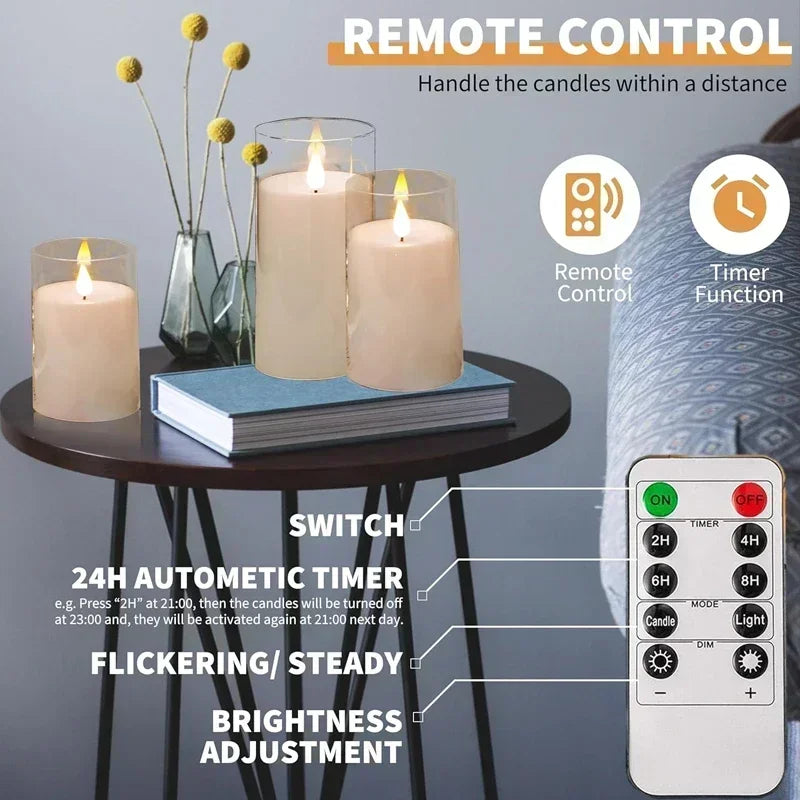 Flameless LED Candles (Set of 3)