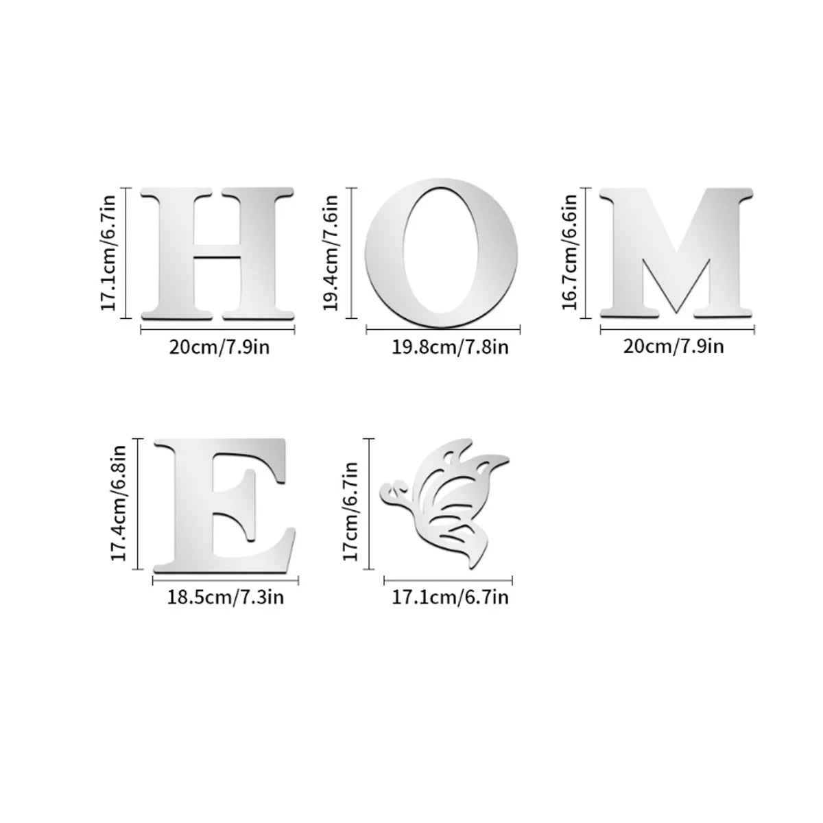 3D Mirror HOME Wall Decal