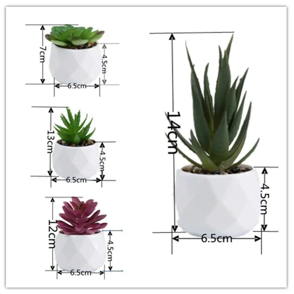 Faux Succulent in White Pot