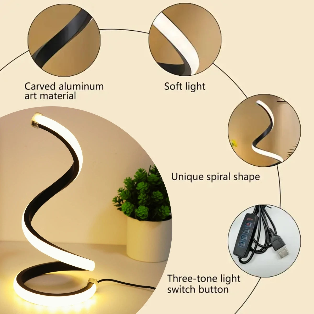 Spiral LED Desk Lamp