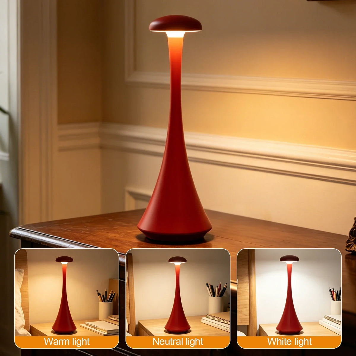 Cordless Mushroom Table Lamp