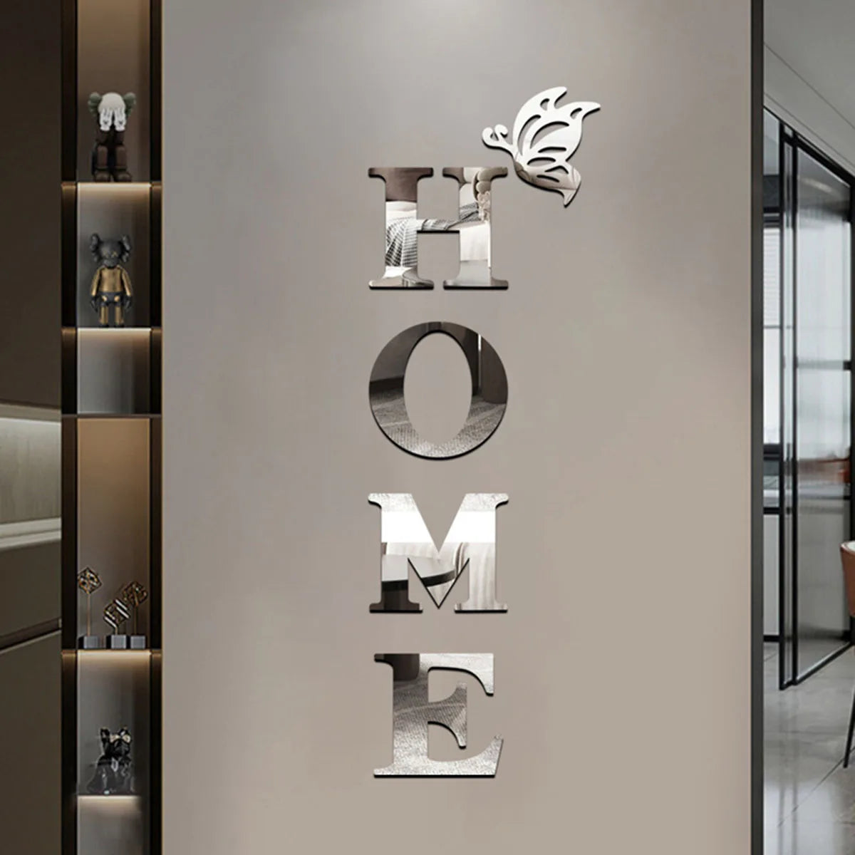 3D Mirror HOME Wall Decal