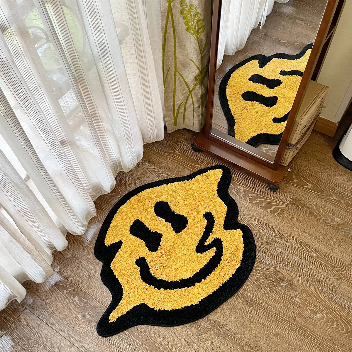 Alfombra sonrisa psicodélica, detalle