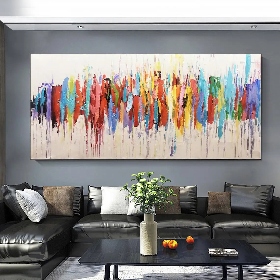 Chromatic Hand-Painted Canvas
