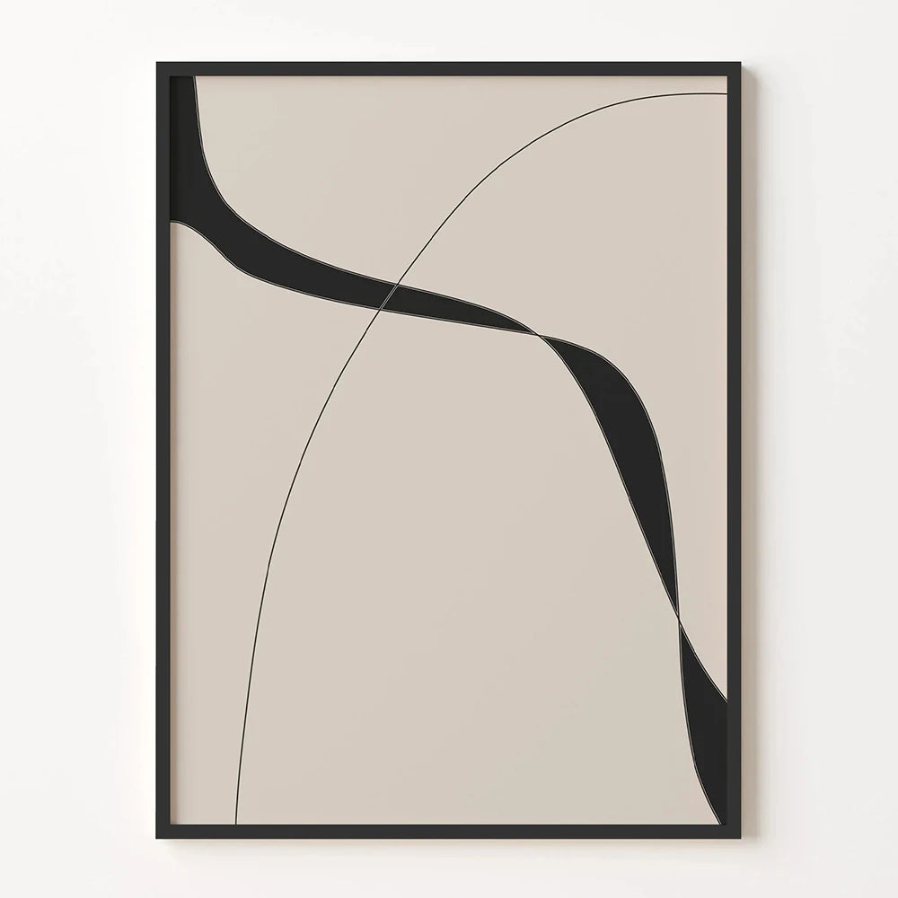 Black & Beige Abstract Art Prints