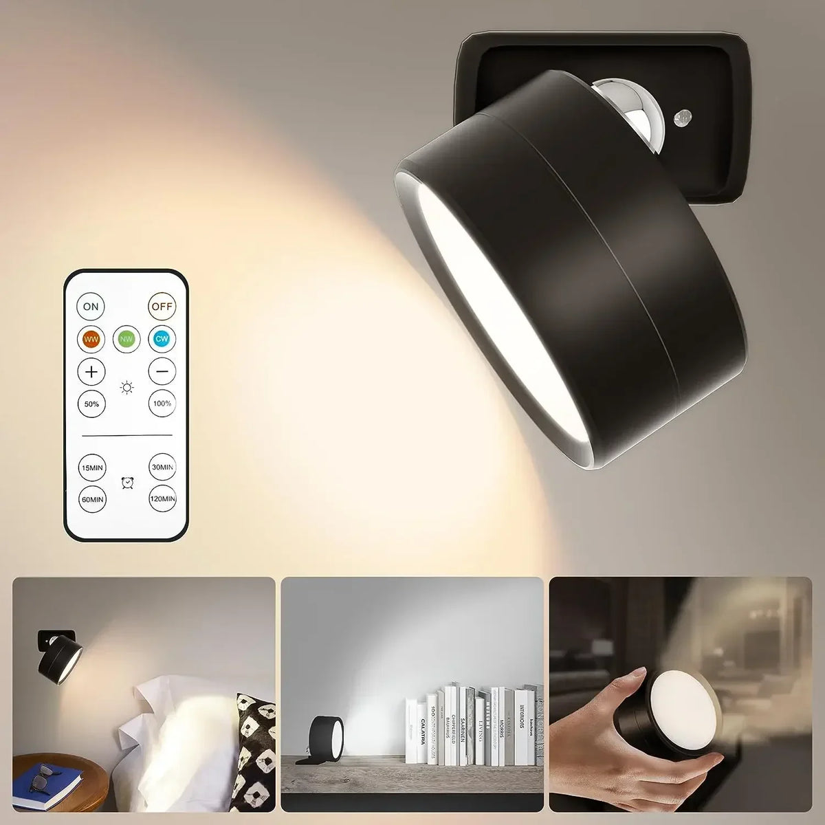 Aplique de pared magnético recargable
