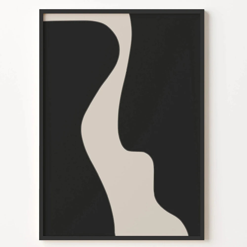 Black & Beige Abstract Art Prints
