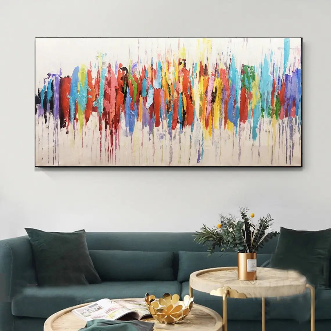 Chromatic Hand-Painted Canvas