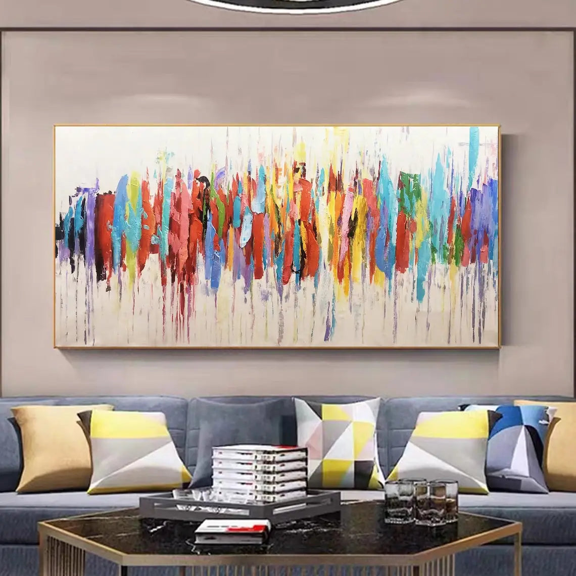 Chromatic Hand-Painted Canvas
