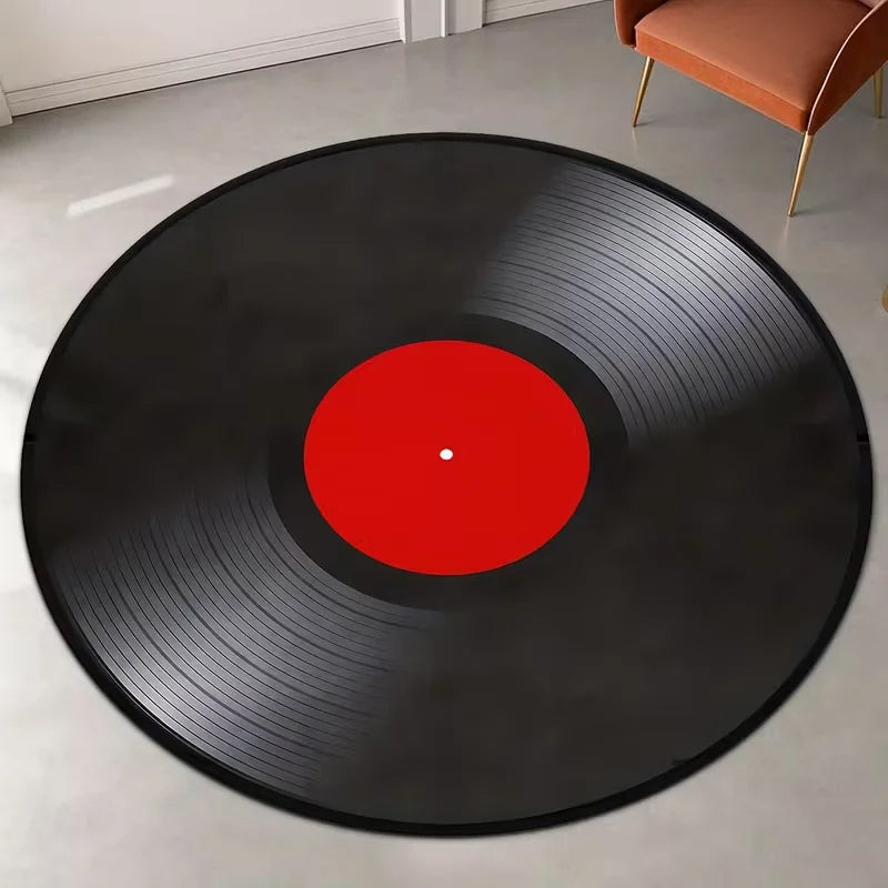 Alfombra retro disco de vinilo