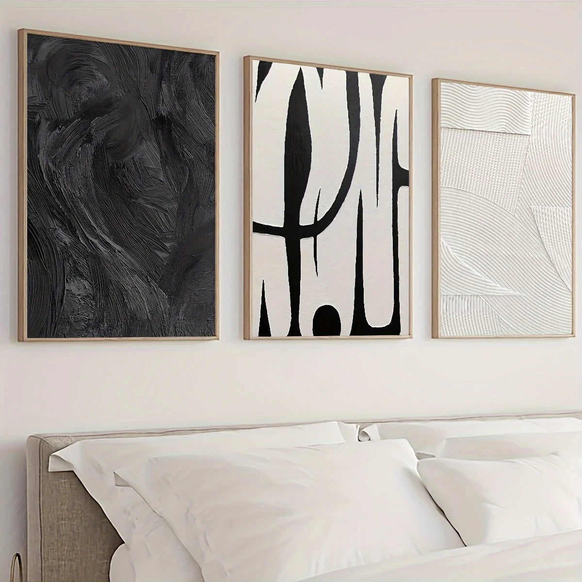 Black Texture Art Prints · Set of 3