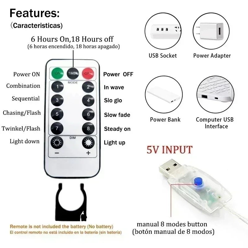 Fairy Curtain Lights with Remote