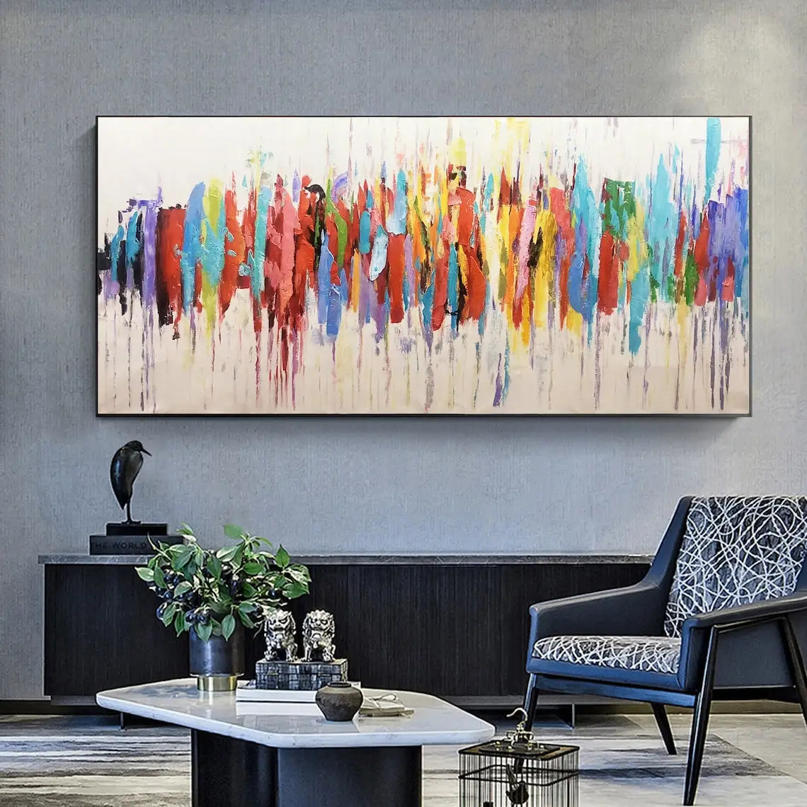Chromatic Hand-Painted Canvas