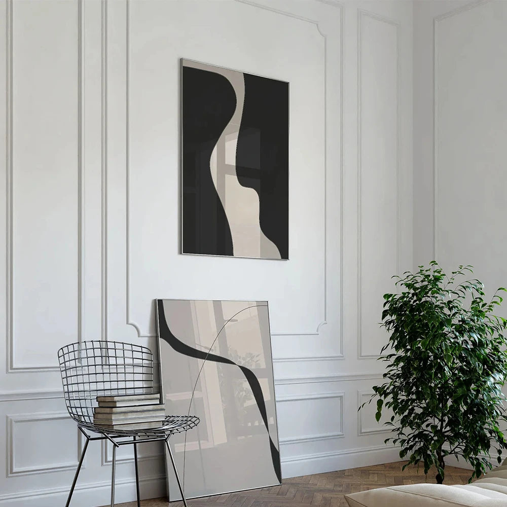 Black & Beige Abstract Art Prints