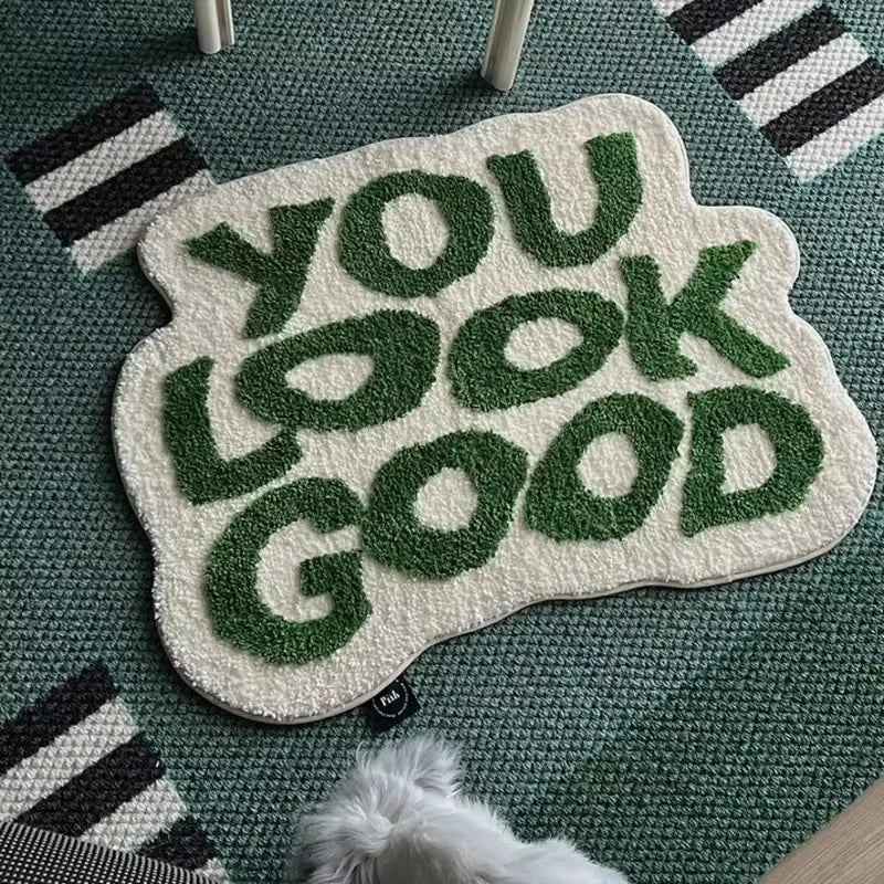 Cashmere-Feel Typography Rug