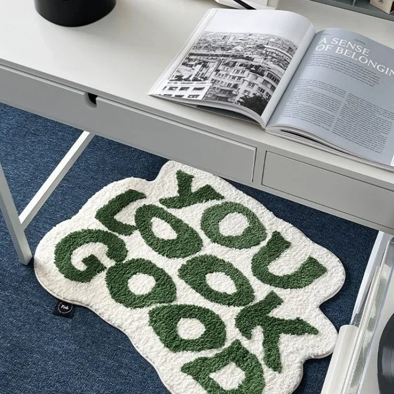 Cashmere-Feel Typography Rug