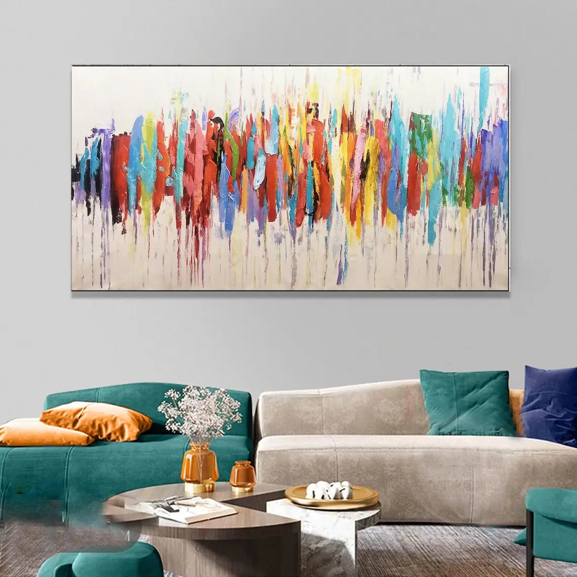 Chromatic Hand-Painted Canvas