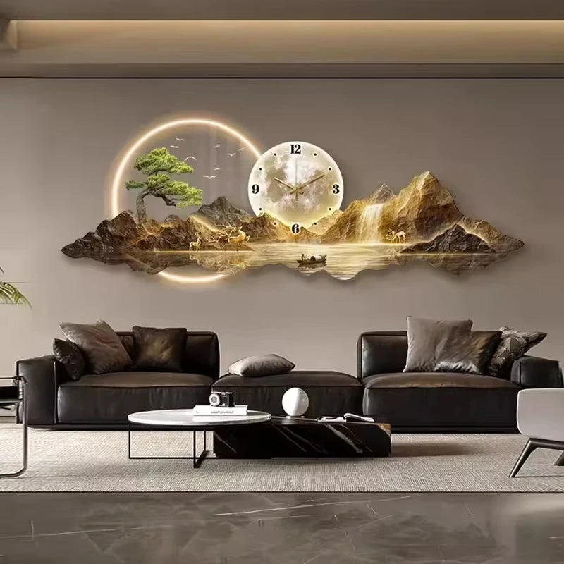 Reloj de pared Deluxe XL en un salón