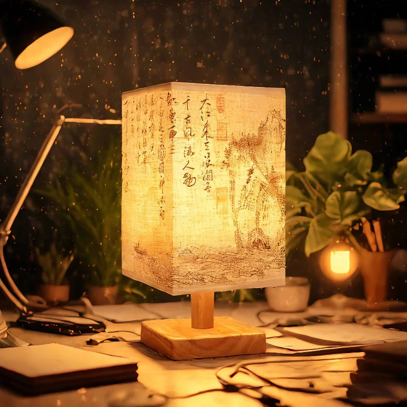 Calligraphy Linen Table Lamp