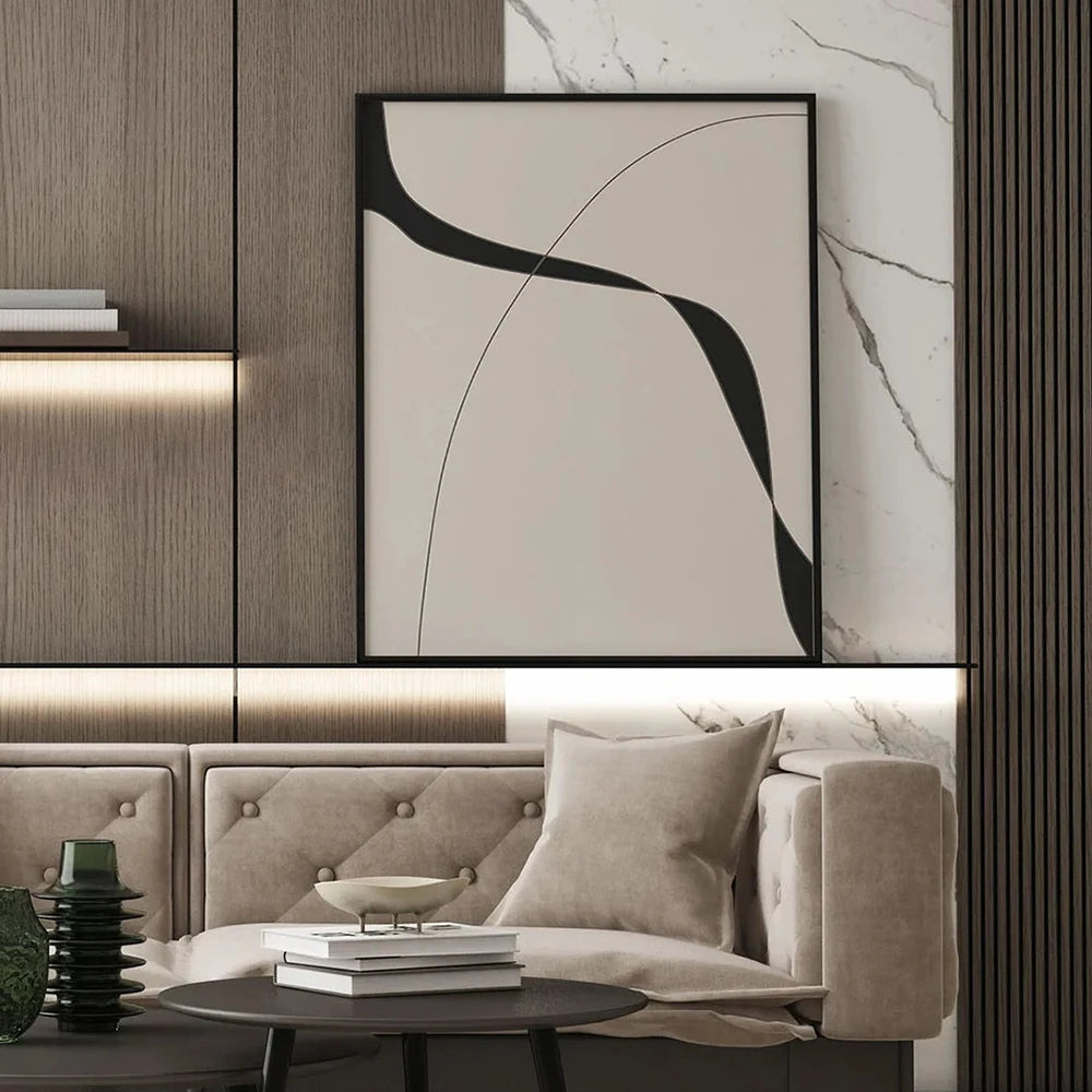Black & Beige Abstract Art Prints
