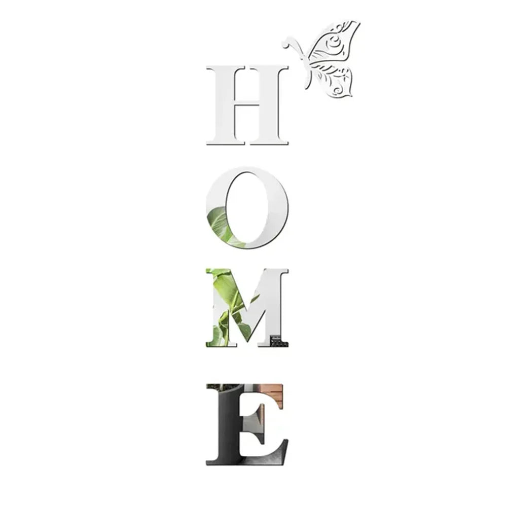 3D Mirror HOME Wall Decal