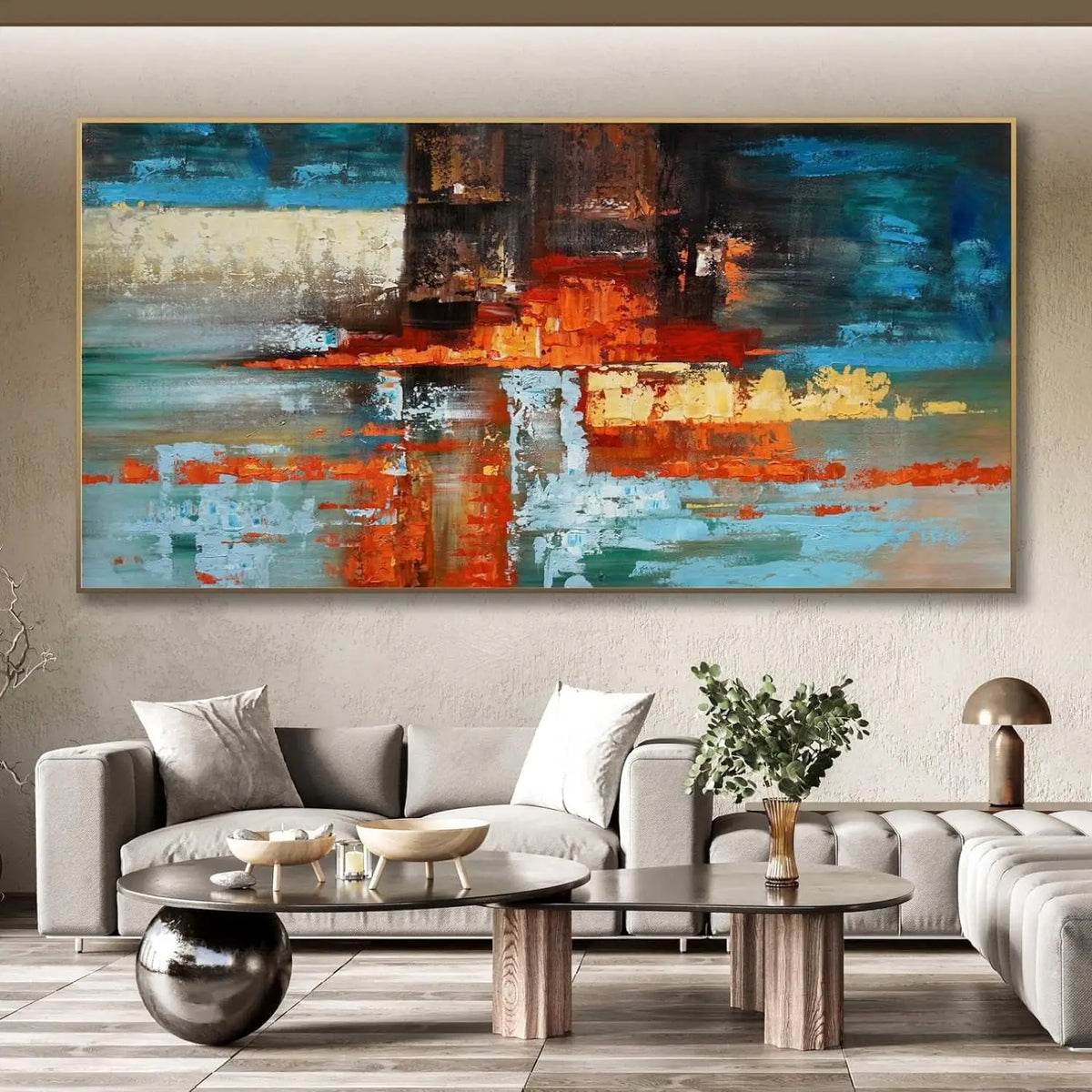Chromatic Hand-Painted Canvas