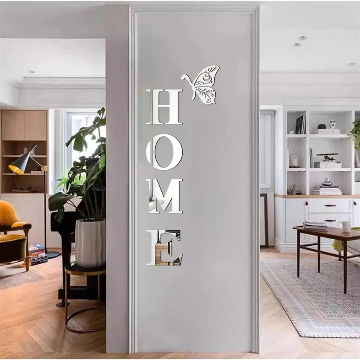 Vinilo espejo 3D HOME, detalle